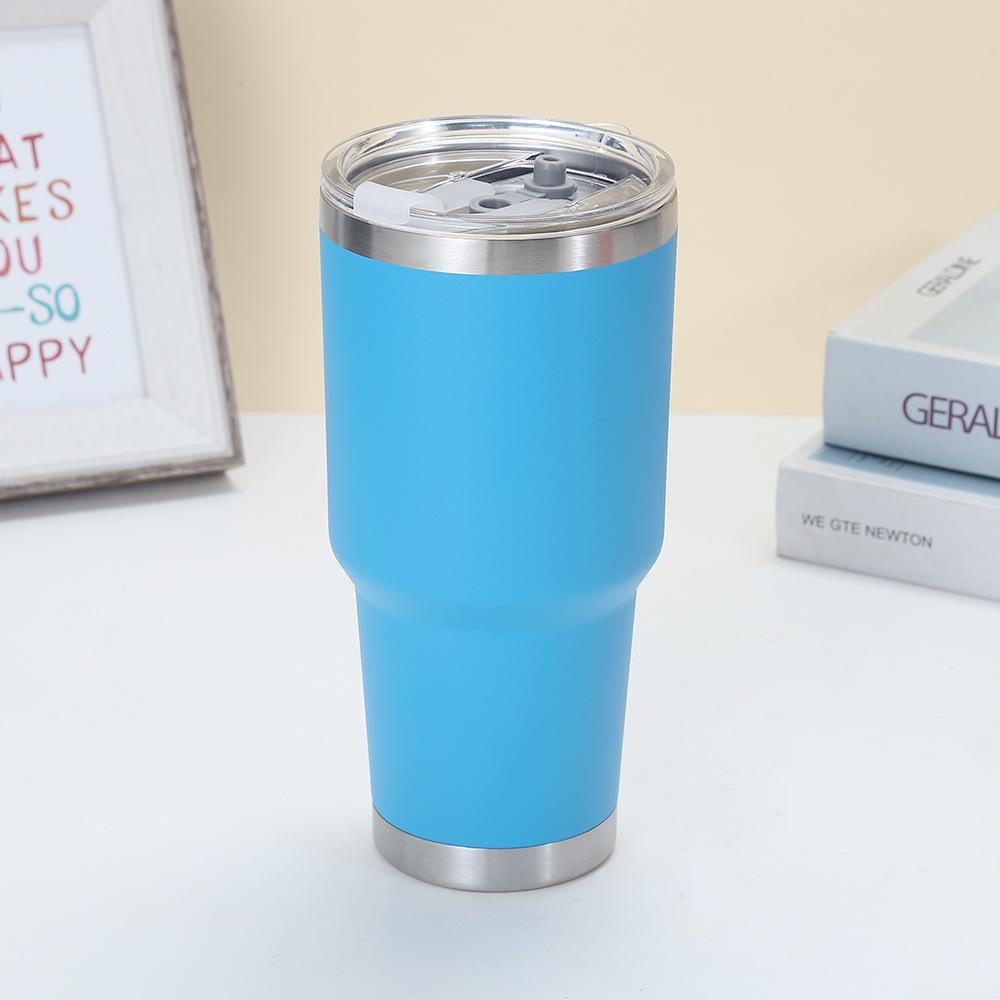 30oz Powder Coated Stainless Steel Insulated Car Cup - Double Layer, Large Capacity, Ice Buster for Outdoor Cold Storage