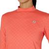 FootJoy Women's FJW-F24-S06 32285-L Brushed FJ Embossed Print Long Sleeve Mock Neck Shirt in Sugar Coral
