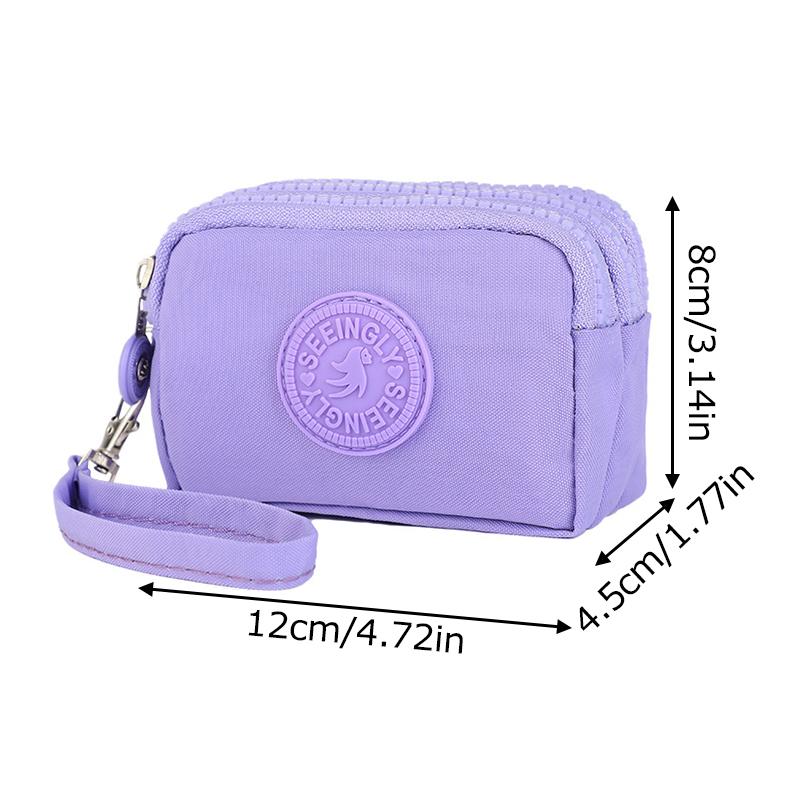 1 шт. кошелек для монет на молнии, подарочный кошелек для монет, простой водонепроницаемый чехол для ключей, многослойный кулон из нейлона, разноцветный