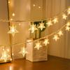 Full Star Five Pointed Star LED Color Light String Remote Control Battery Box Courtyard Light