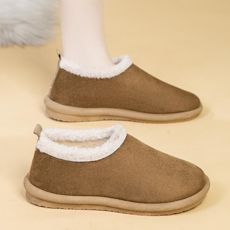Хлопковые тапочки Birkenstock осень и зима новые ретро на плоской подошве бархатные теплые с закрытым носком пушистые хлопковые тапочки