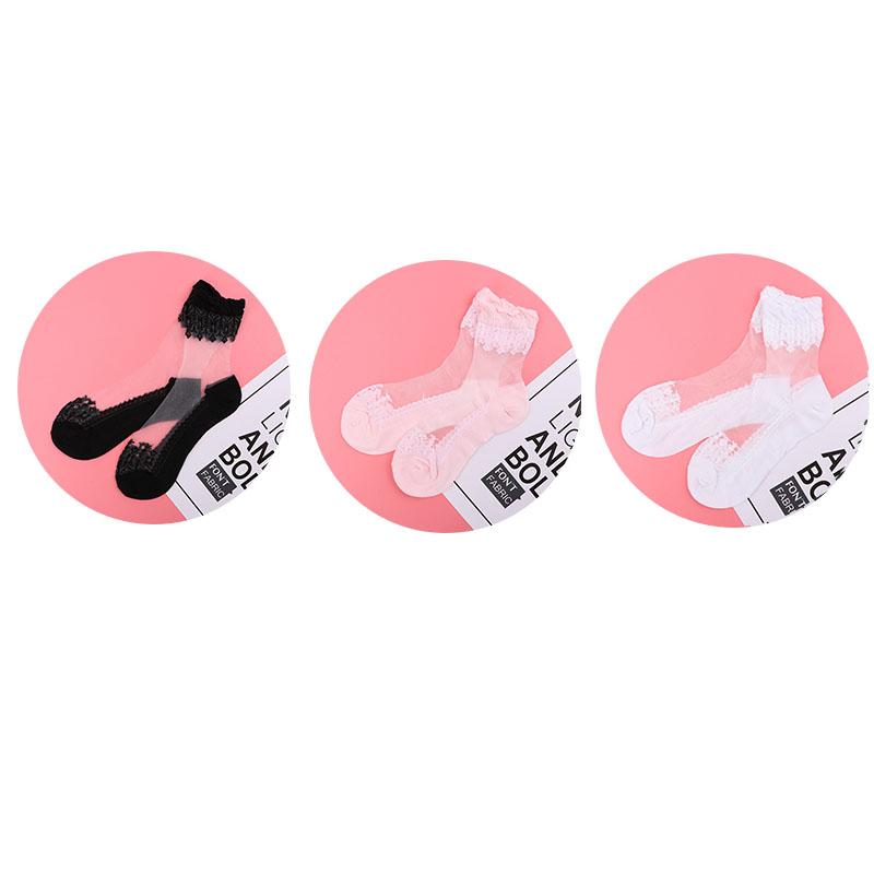 3/5 пар Новый продукт Кристальный шелк Носки-приливы Женские Дышащие Сексуальные Черное кружево Девушки Нейлон Повседневные Высококачественные Носки Новогодний подарок