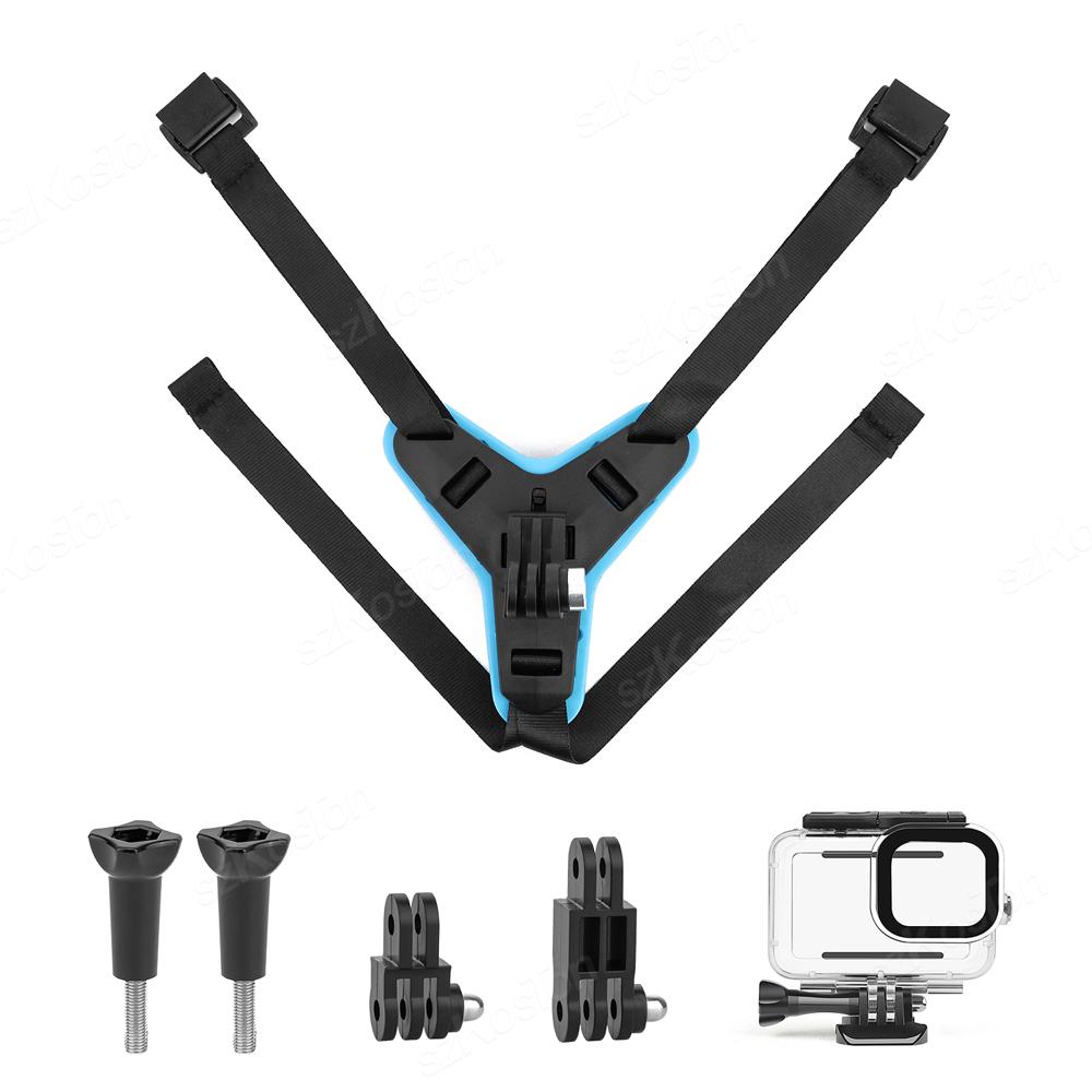 Крепление на подбородочный ремень для мотоциклетного шлема для GoPro Hero 12 11 10 9 8 Insta 360 X3 GO 3 Xiaomi Yi SJCAM DJI Action 3 4 Аксессуары