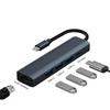 USB-C Хаб 5 в 1 Док-станция Type C на USB3.0*3+RJ45 1000 Мбит/с+PD Зарядка Ноутбука USB Хабы Адаптер