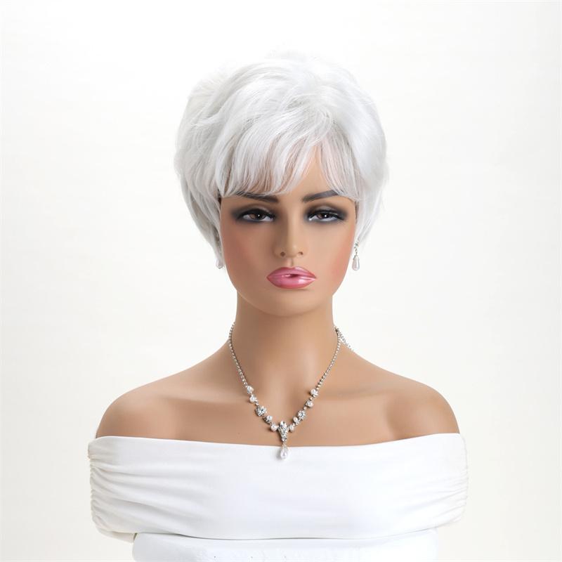 Синтетический кудрявый парик с челкой платиновый блонд парик для мамы женский косплей натуральная прическа на каждый день парик для пожилых