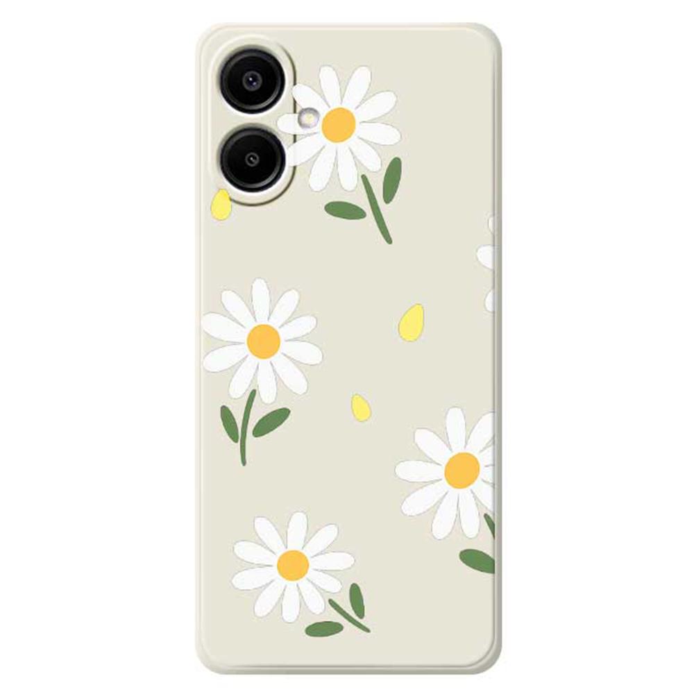 For Samsung Galaxy A07 4G Case Daisy Pattern Printing Straight Edge TPU Phone Back Cover