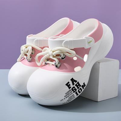 Мода 2025 Новое поступление DIY Шнуровка Платформа Тапочки Для Женщин Модные Клоги Обувь на Толстой Подошве Женские Уличные Сандалии Пляжные Шлепанцы