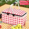 Camping Picnic Basket Thermal Bag Insulated Cooler Folding Storage Box Food Carrier for Outdoor Piknik Sepeti Accessories