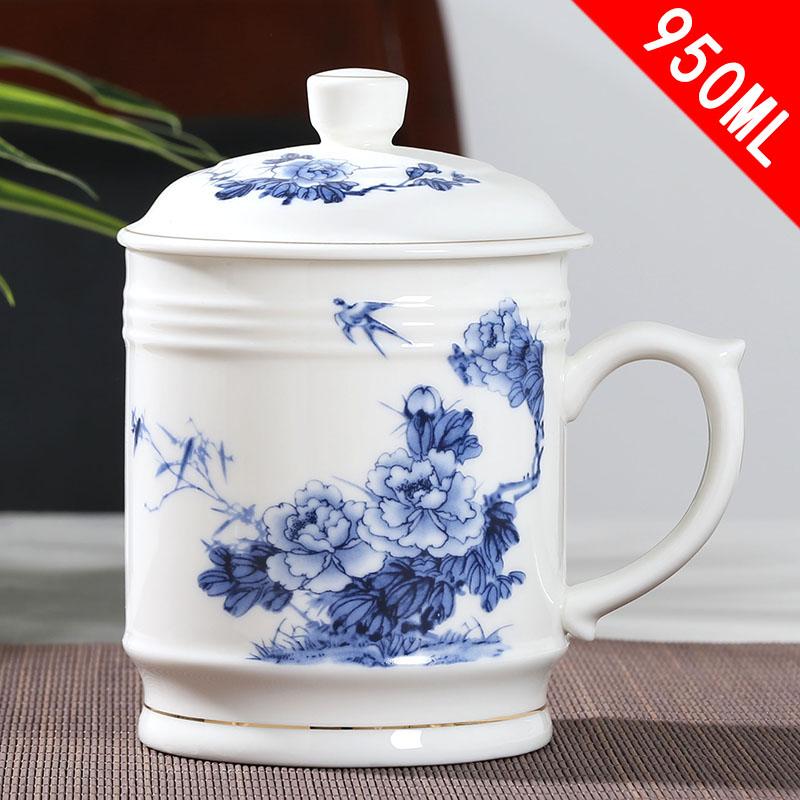 Керамические чашки Цзиндэчжэнь с крышкой, ручная роспись, цветочный узор, мастер-чашка, бутики, аксессуары для чайной церемонии, принадлежности