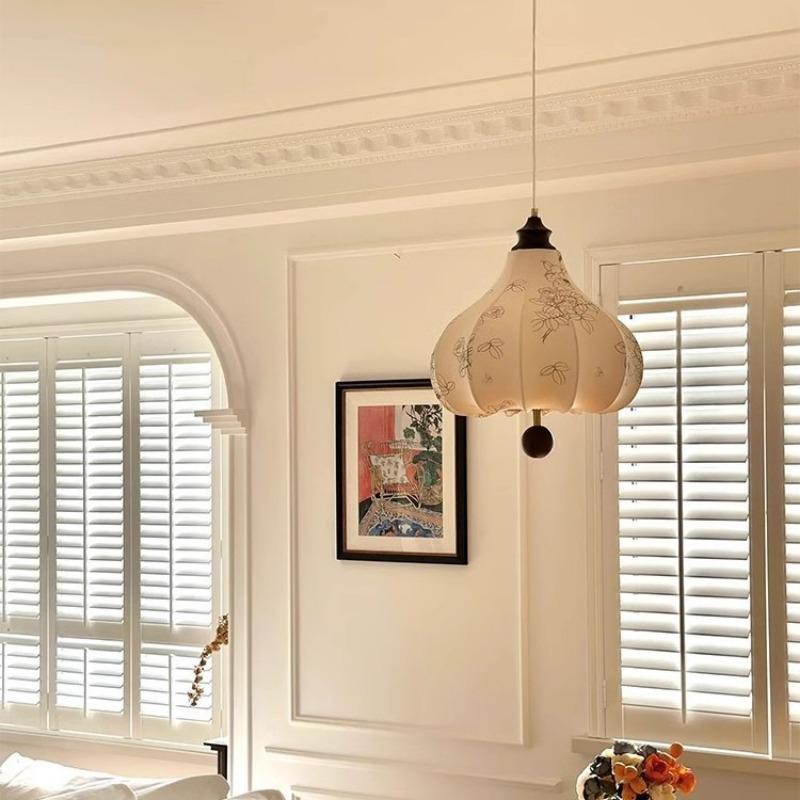 Французская средневековая тканевая маленькая люстра E27 для спальни, гостиной, ресторана, бара, декора, подвесные светильники из цельного дерева