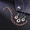 Zircon Jewelry Set European and American Summer Womens Fashion Color Treasure Ring Earrings Necklace Bracelet