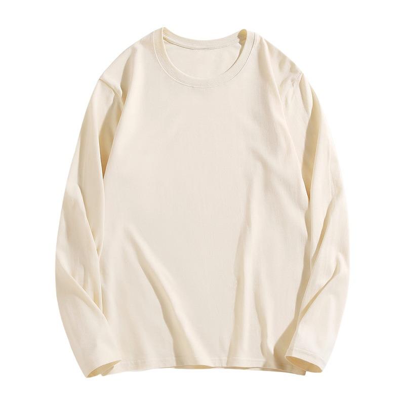 Белая базовая футболка женская из чистого хлопка, весенний простой повседневный топ с длинным рукавом для ношения под одеждой, теплая футболка из немецкого бархата с наплечниками