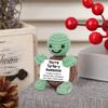 Positive Crochet Turtle Handmade Crocheted Turtle Mini Positive Turtle with Emotional Support Card for Women Men Birthday Present