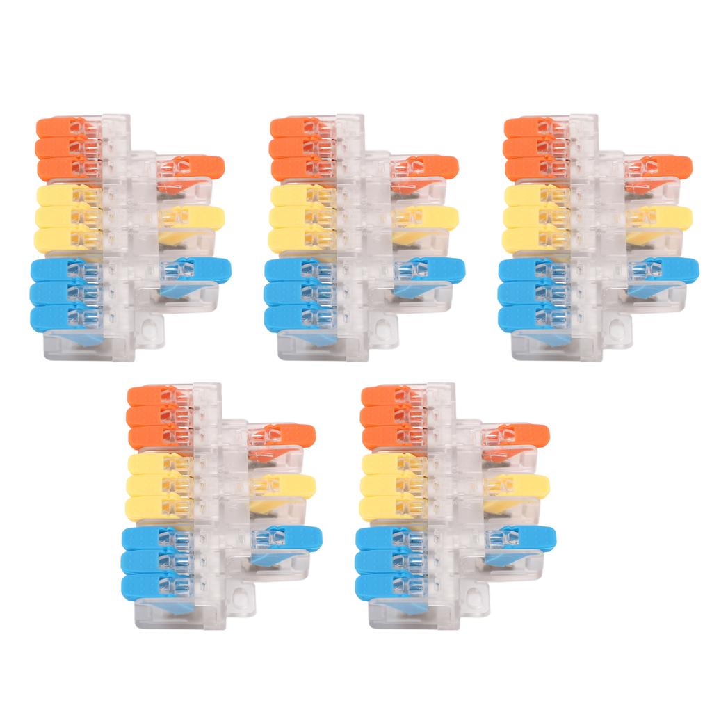 Комплект рычажных клеммных колодок 5 шт. от 3 до 9 Быстрое соединение проводов Кабельный соединитель Вставная клеммная колодка для проводников 41А 450В