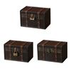 Antique European Styles Handheld Storage Box Sturdy Travel Wood Case Accessory for Clothing and Books Organization
