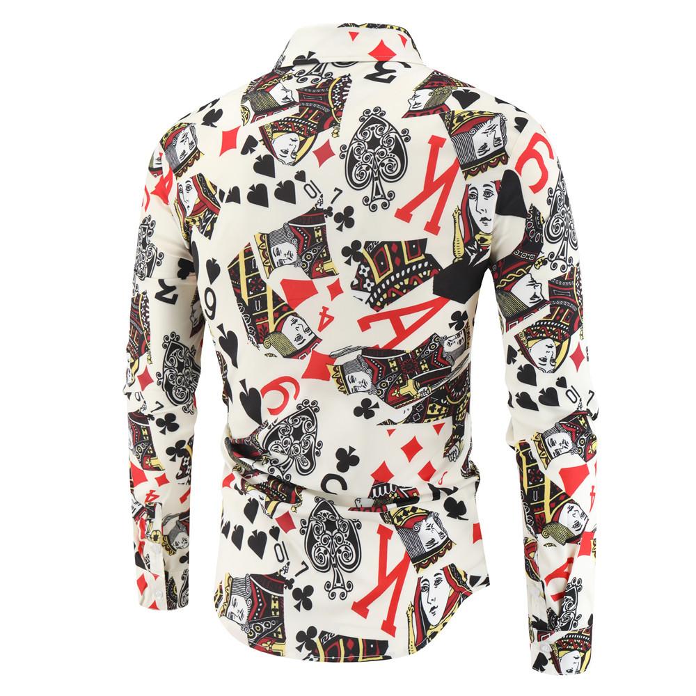Новая модная мужская рубашка, индивидуальная рубашка с 3D цифровой печатью, молодежная рубашка с длинными рукавами, мужские топы