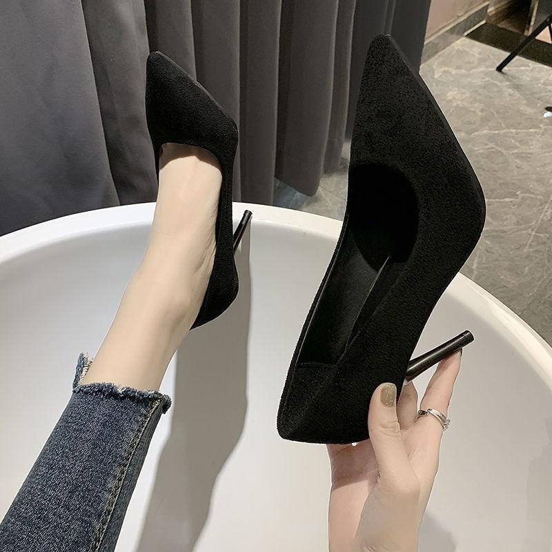 Fashion 2024Woman Pumps New High Heels Stiletto Pump Single Shoes Female Office Shoes Ladies Black Pointed Toe Sexy Party Wedding Shoes