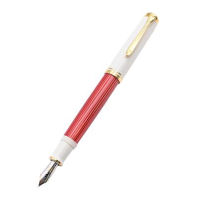 Перьевая ручка Pelikan EF Souveraine M600 Красно-белая Специальный продукт Бонусные чернила Роскошный пишущий инструмент Мужская Женская