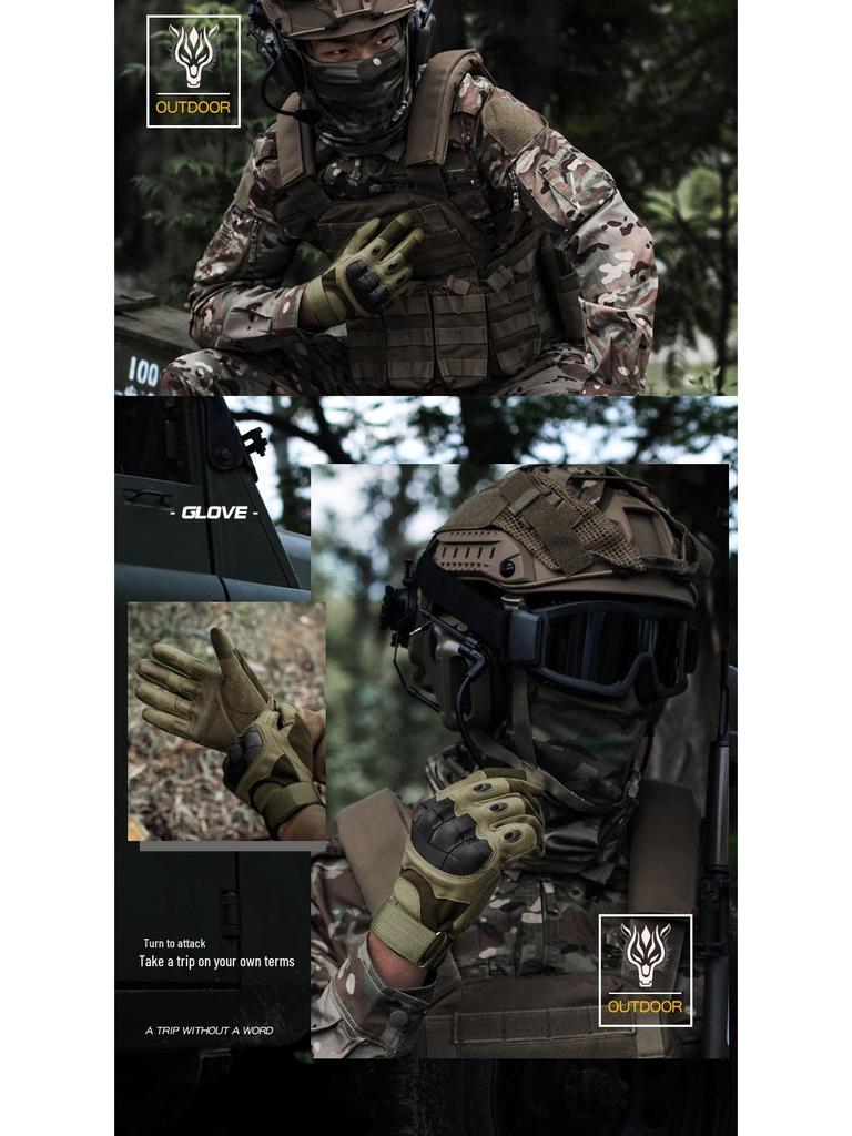 Men's Z908 Camouflage Tactical Gloves - Outdoor Full Finger Protective Sports Gear for Military, Cycling, and Training.