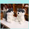 Handheld Cartoon Cute Rose Husky Plush Stuffed Toy Pillow For Decoration Room