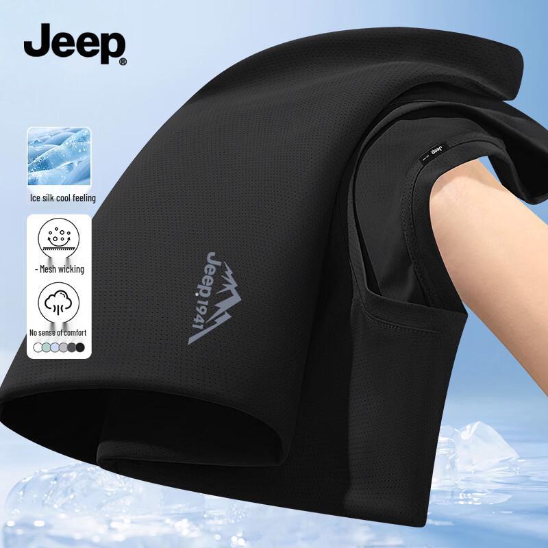 Jeep Мужская сетчатая футболка из ледяного шелка с быстрым высыханием