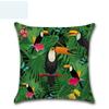 Luxurious 18'' Green Tropical Plant Pillow Case Cotton Sofa Cushion Cover Decorative