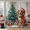Рождественский снеговик занавеска для душа Рождественская елка Зимний снег Рождественский подарок Полиэстер занавески для душа Декор для ванной комнаты с крючками