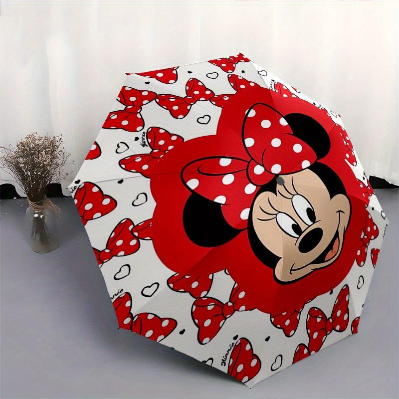1pc Minnie Mouse, Automatic Folding Umbrella: Compact 8 Bone Design Cartoon Outdoor Travel Companion, Business Umbrella, Christmas Valentine