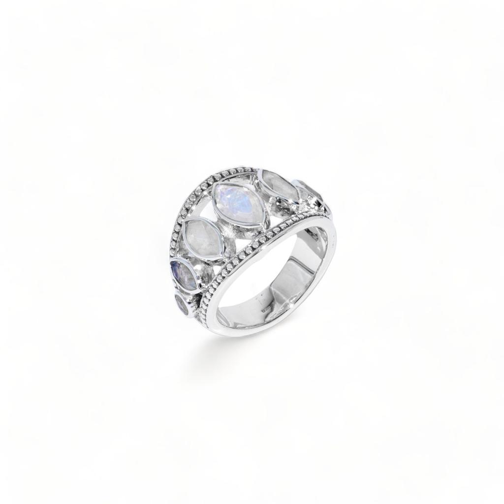 Multi-Gemstone Statement Ring - 925 Sterling Silver