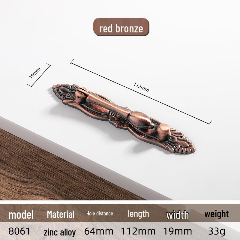 Античная сине-красная бронзовая европейская классическая кухонная мебельная ручка-кольцо