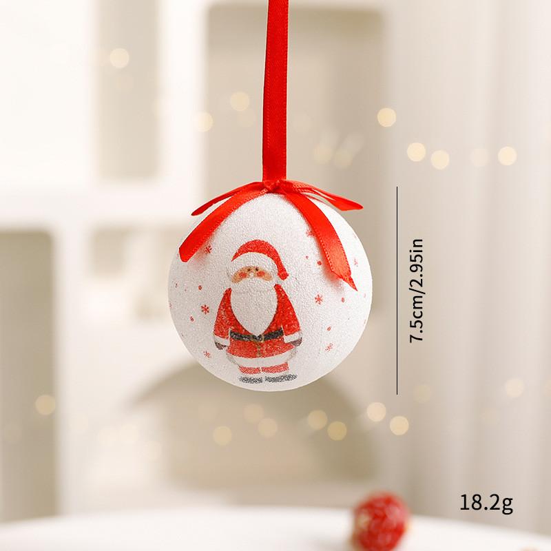 Foam Christmas Balls With Reindeer Snowflake And Santa For Holiday Decor Tree