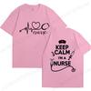 Keep Calm Nurse Print T-shirts Short Sleeve Black Women T-shirt Girl Vintage Tops Tee Shirt Female Harajuku Clothing Streetwear