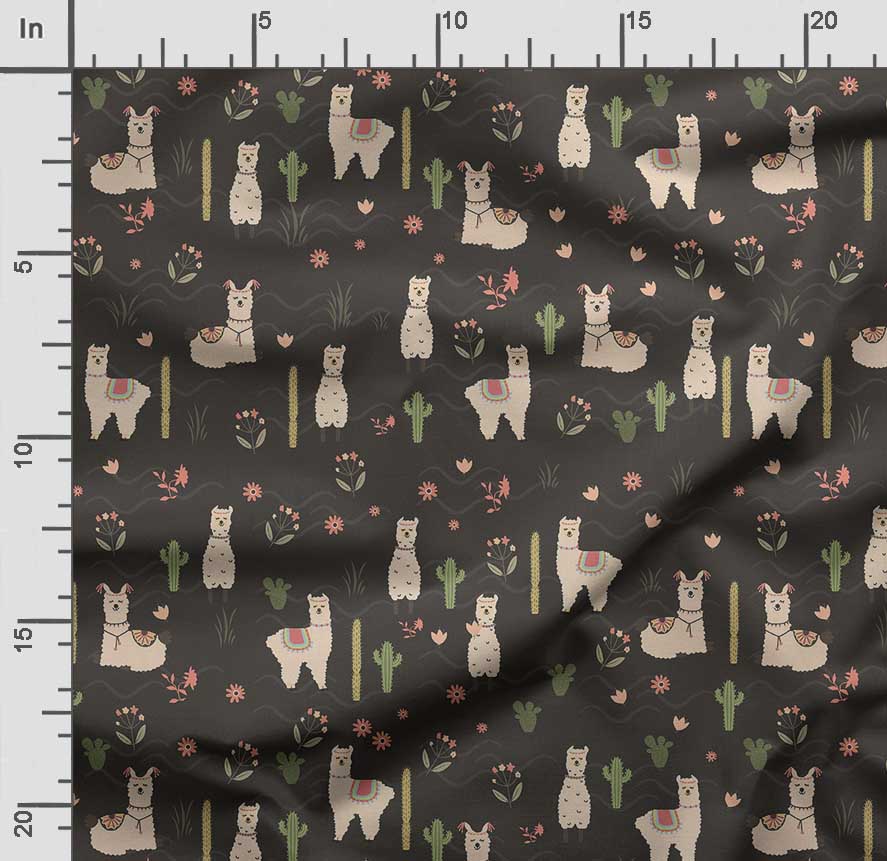 Soimoi Принт ламы альпаки, хлопковый батист, ткань для квилтинга, продаваемая во дворе, хлопчатобумажная ткань средней плотности шириной 42 дюйма, швейные принадлежности, синяя и