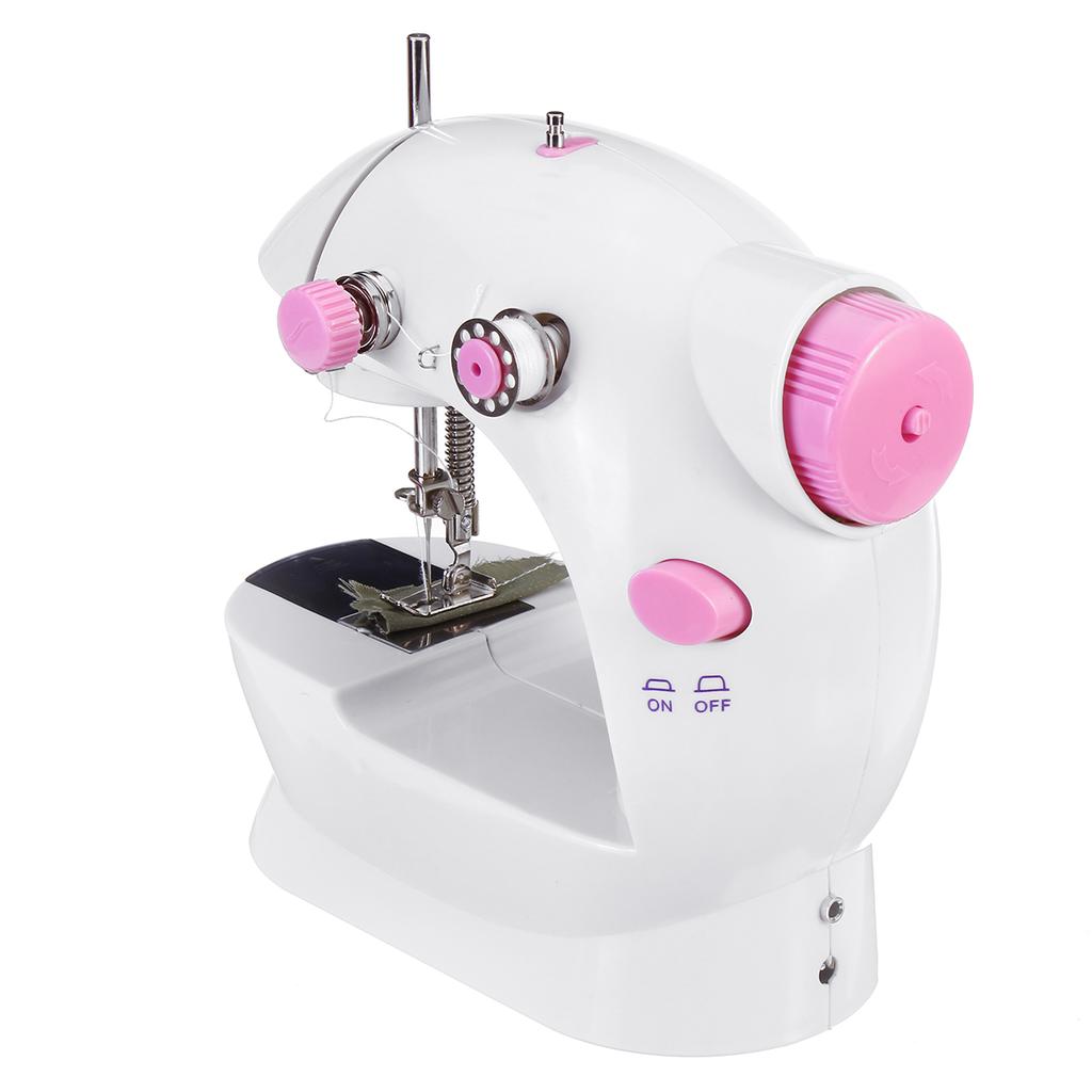 Электрическая швейная машина Мини-швейная машина Портативная с удлиненным столом Ножная педаль Двухскоростная двойная нить DIY Инструмент для начинающих домашних путешествий