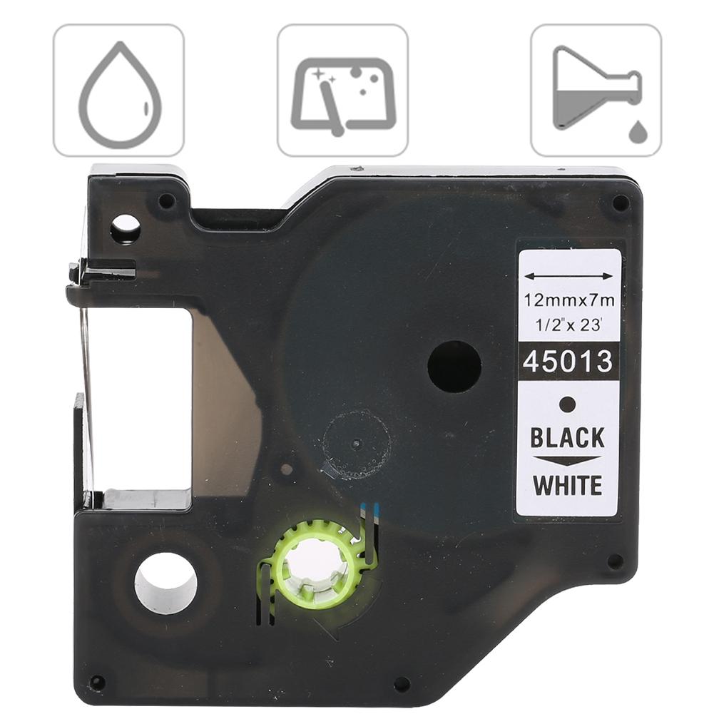 Laminated Label Tape Label Maker Color Tape Black On White 12mm for LM-160/280