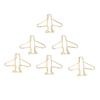 100pcs Paper Clips Portable Anti Rust Electroplating Gold Cute Airplane Shaped Metal Paper Clip for 
