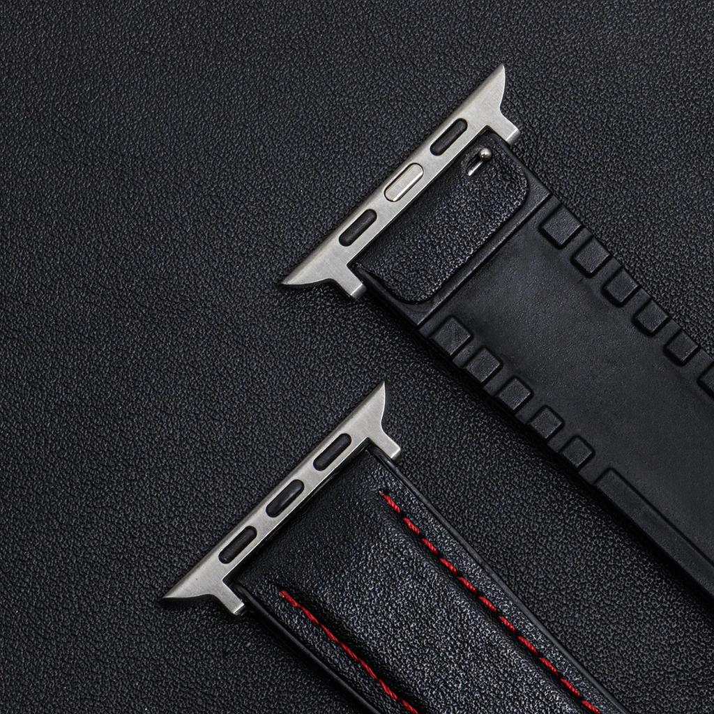 Кожаный ремешок для Apple Watch Band Ultra 2 49мм 46мм 44мм 45мм 42мм 41мм 40мм Браслет для Iwatch Серии 10 9 8 7 6 5 4 Correas