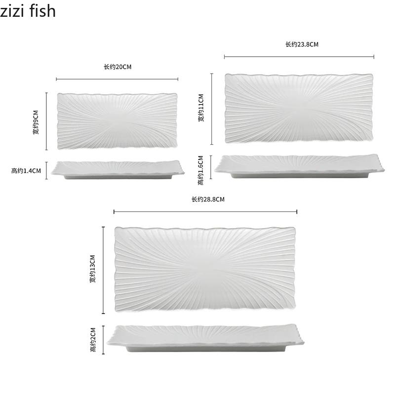Чисто белая нестандартная керамическая длинная барная тарелка суши димсам блюдо молекулярная кухня демонстрационная тарелка ресторан креативная посуда