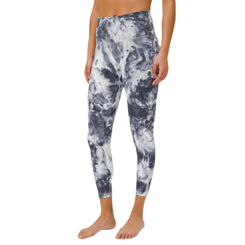 Женские леггинсы для йоги с высокой талией, быстросохнущие, с принтом тай-дай