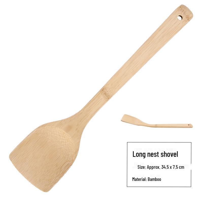 Набор бамбуковых лопаток: Длинная ручка, антипригарное покрытие, индивидуальный логотип, в комплект входит ложка для риса.