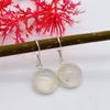 Natural Moonstone Round Cabochon Earring-925 Sterling Silver Handmade Drop & Dangle Silver Gemstone Earring For Women