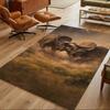Triceratops At Sunset River Non-Slip Home Carpet Design for Office Decor Living Room Bedroom Gift