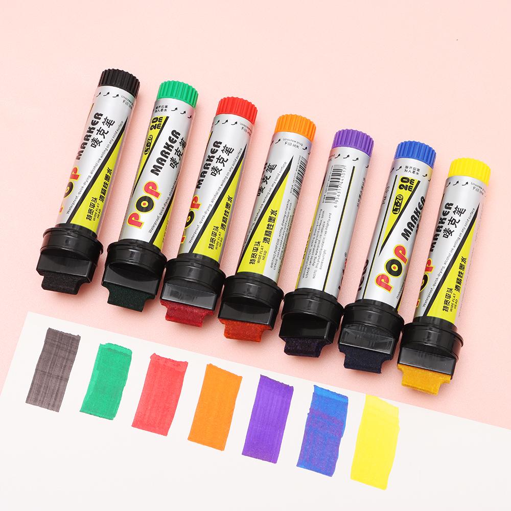 Poster Pen Refillable Marker Pen Paint Permanent POP Waterproof 20mm Sketching Graffiti Markers