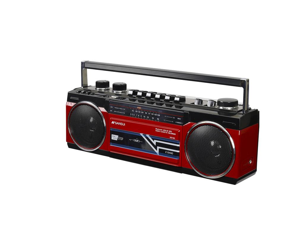 SANSUI Bluetooth-радиокассетный плеер с картой воспроизведения MP3 [совместим с USB/SD] SCR-B2 [RD]