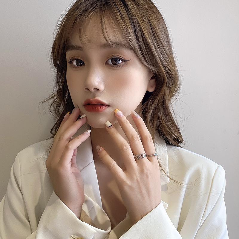 Hollow Love Ring Women's Open Ring Niche Design Sense Ins Tide Cold Wind Women's Index Finger Personality Fashion Ring