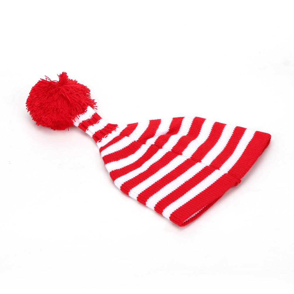 Унисекс Рождественская вязаная шапка с помпоном: Дизайн в стиле колор-блок для осени и зимы