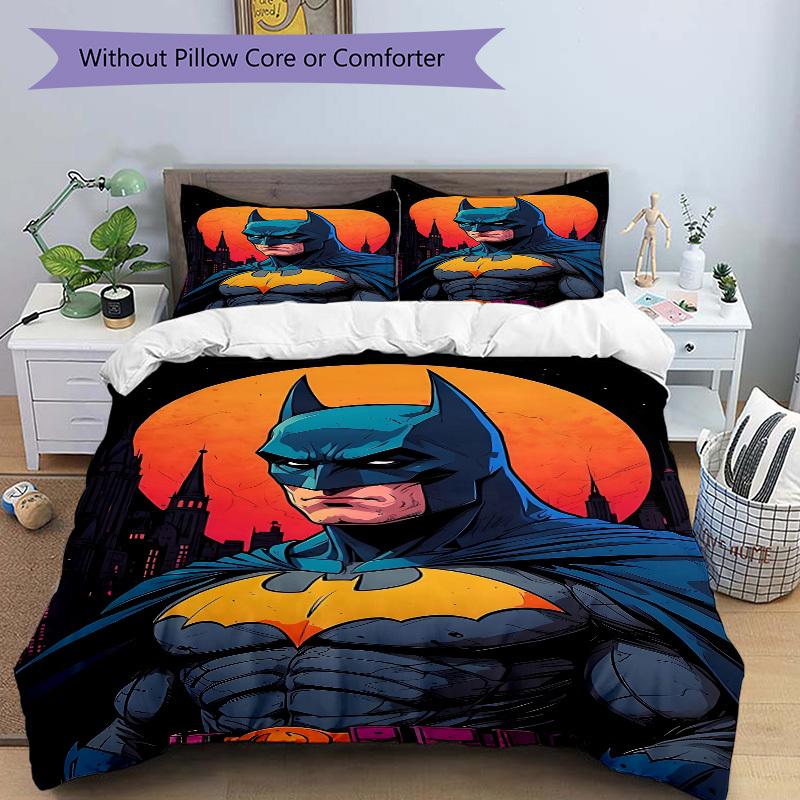 3pcs Batman Cover Set,Soft Comfortable Duvet Cover,Guest Room (1*Duvet Cover + 2*Pillowcases, Without Core) yy251024104