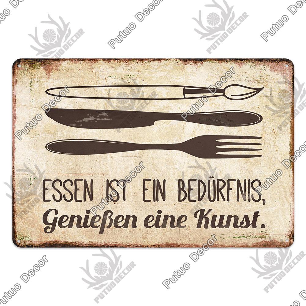 Decor Kitchen Retro Tin Sign Plaque Metal Vintage Iron Painting Wall Art Posters for House Home Dinning Room Decoration