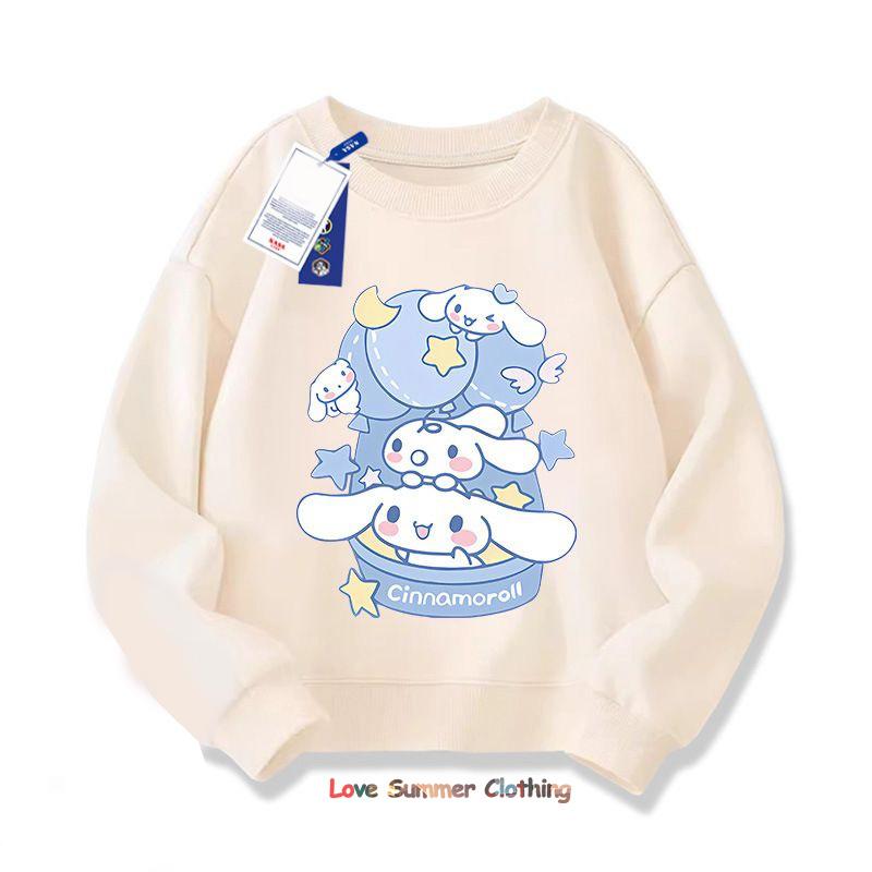 Худи для девочки Милый Свитшот Cinnamoroll Худи Детская Мультяшная Одежда с Собакой Толстовка для Мальчика Худи Повседневный Топ для Малыша