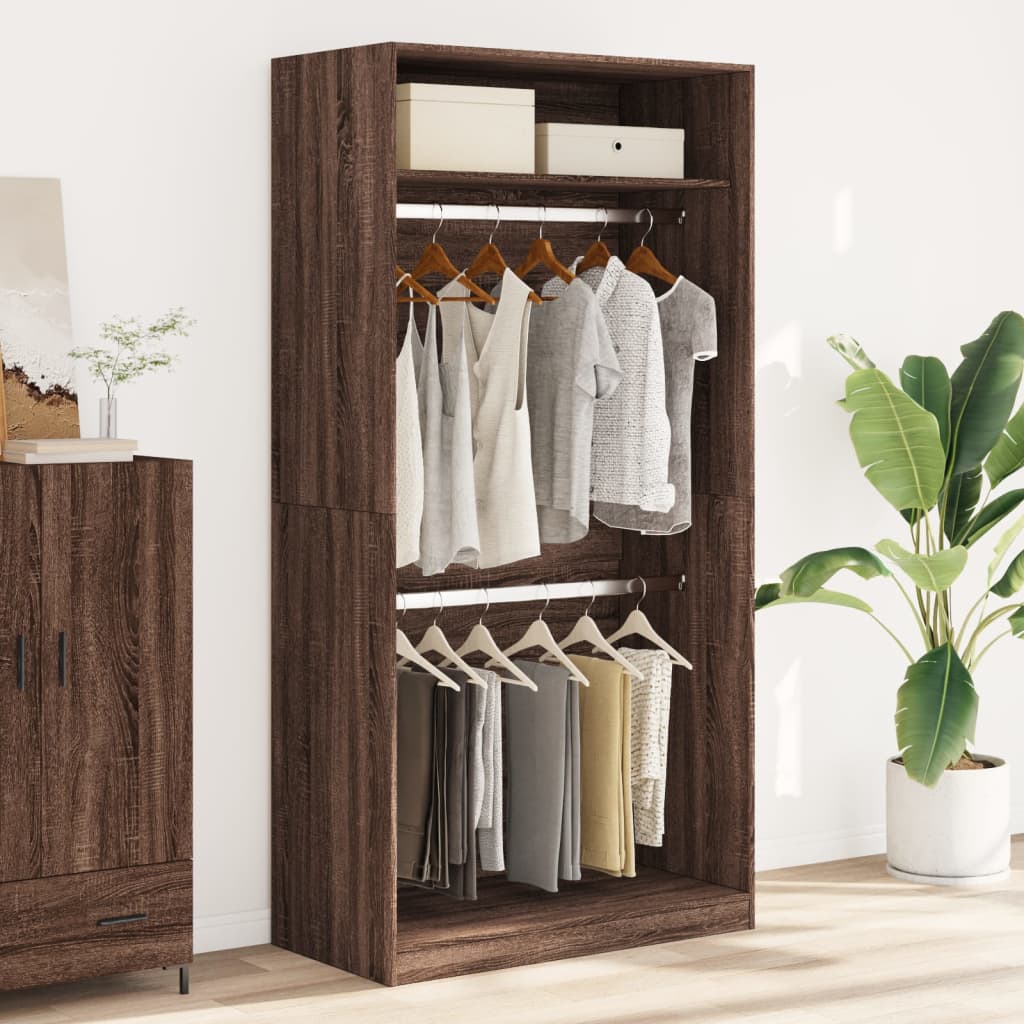 Wardrobe Brown Oak Effect 100 x 50 x 200 cm Engineered Wood